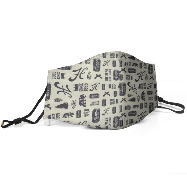

women men face mask dust mask muffle hamms beer black printed with adjustable ear hookbud light blue, Silver