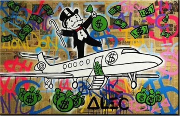 

alec монополия brainwash искусство граффити самолет home decor расписанной hd печать картина масло на холст wall art canvas картинки 1134