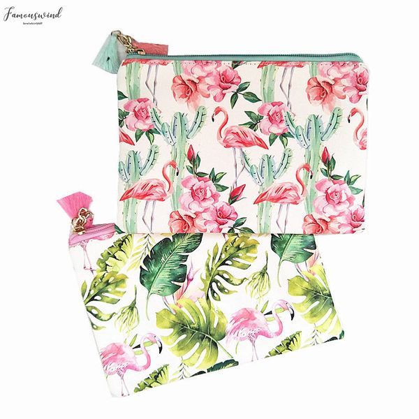 

m402 2020 cartoon handbag for women animal flamingo leaf tassel pendant cloth bag girl women bag gift wholesale