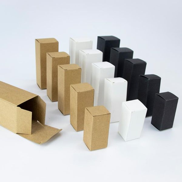 

gift wrap 50pcs/packaging box cosmetics packaging essential oil bottle kraft white card black available custom size