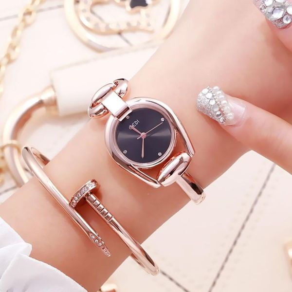 

gedi japan imported movement simple fashion bracelet waterproof quartz watch personalized creative irregular shape watch, Slivery;brown