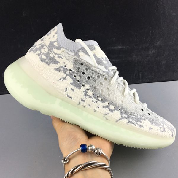 

уникальный тренер kanye west синих овсяных mist чужих кроссовки 2020 камуфляж, как контрастный узор мужских кроссовок конструкторы runner тр, White;red