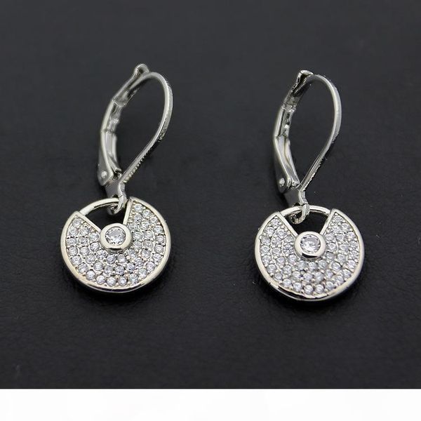

diamond hollow earring women amulette stud jewelry woman wedding party guard earrings fine jewelry, Golden
