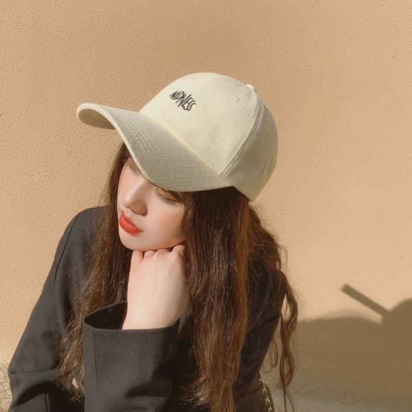 

iidfq hat women's summer casual ribbon hard bend eaves breathable embellishment face letters embroidery baseball cap embroidered baseba, Blue;gray
