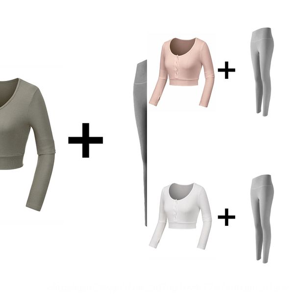 

tiktok suit women's sports trend no embarrassment line pants yoga pants yoga long sleeve two-piece set, White;red