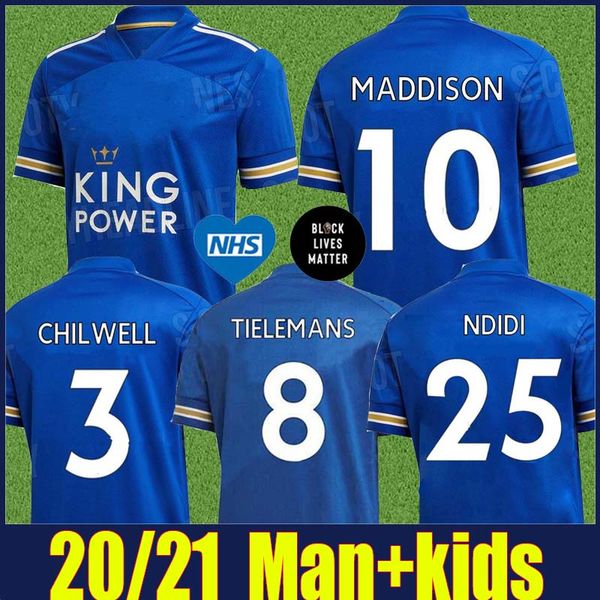 

20 21 leicester soccer jersey kids kit 2020 2021 vardy chilwell soccer shirt the fox maddison tielemans football jersey camiseta de futbol, Black;yellow