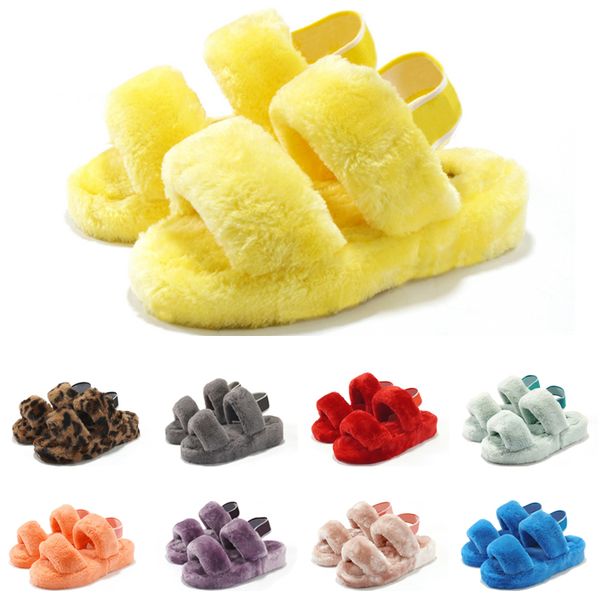 

new arrival australia furry slippers fashion fluff slide womens girl comfortable warm classic black warm pink grey blue mint green size 5-13