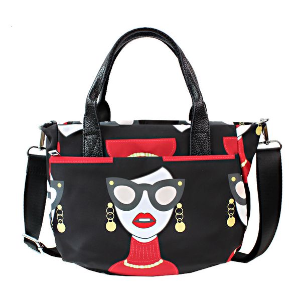 

woman shoulder bags small 2020 doodle package nylon cloth granny pattern printing single shoulder messenger bags