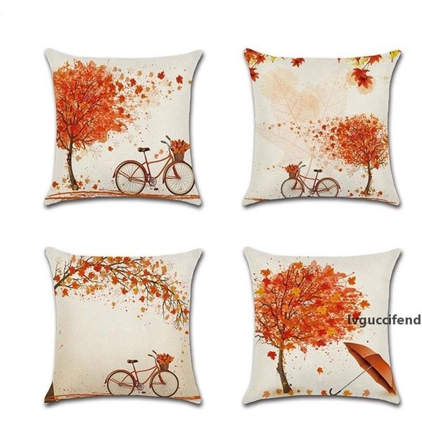

digital printing pattern pillow case thanksgiving maple leaf bicycle patterns cushion cases diy pillows cover selling 4 8xza l1