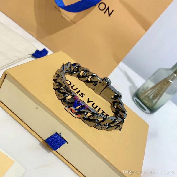 

luxurious quality genuine leather bracelet for man in 19# jewelry gift with yellow box packing ps5353luxurious quality genuine, Black