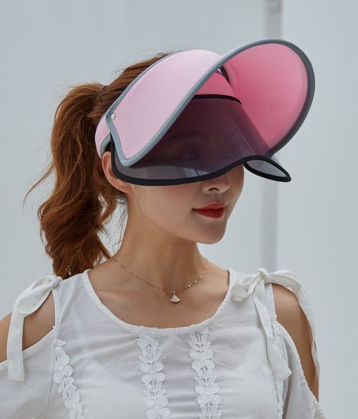 

3003 korean new sunscreen riding electric vehicle double-layer empty electric vehicle cap sunshade hat sunscreen uv sunshade sun hat, Blue;gray