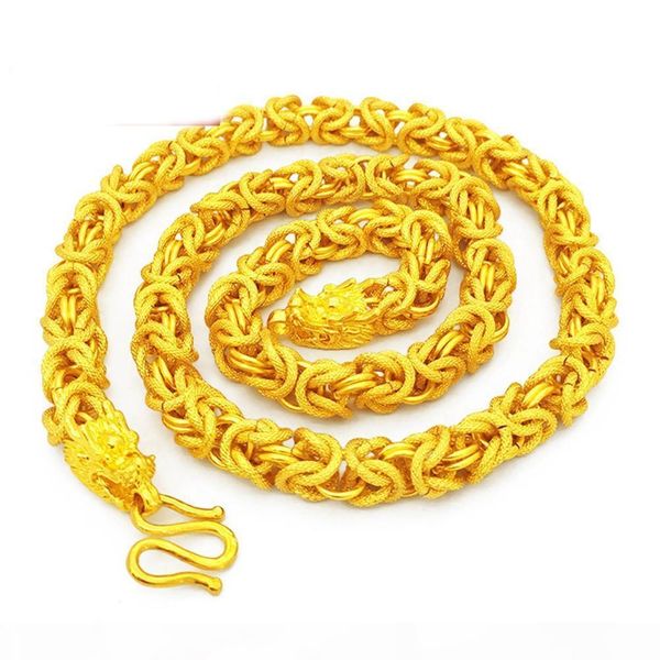

necklace boys mens chain necklace 18k yellow gold filled hip hop heavy thick twisted chunky choker necklace fashion jewelry 24 inches, Silver