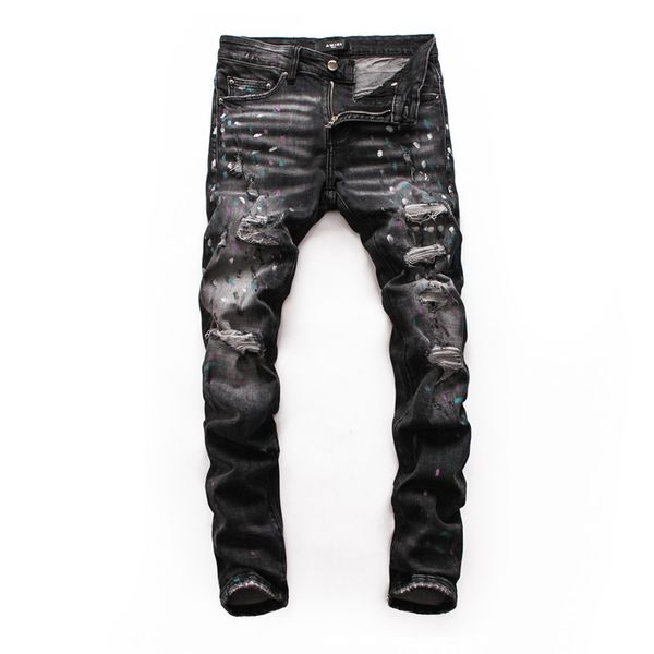 

ss20 new arrival brand designer men denim cool guy jeans embroidery pants fashion new style brand trousers, Blue