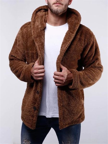 

двойной бархат мужские толстовки пальто сплошного цвета вскользь теплая зима лоскутная с длинным рукавом куртки однобортный мужчины верхняя, Black;brown