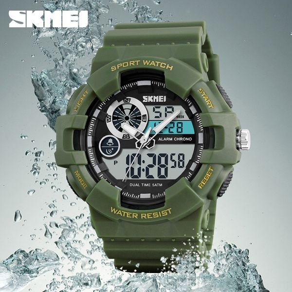 

shikemei youth male skmei student korean luminous electronic watch style simple outdoor waterproof electronic watch luminous sports, Blue