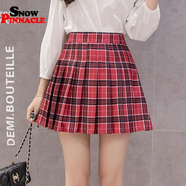 

women plaid mini skirt women skirt preppy style high waist chic stitching skirts summer student pleated sweet girls, Black