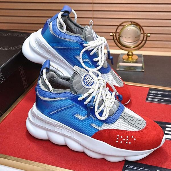 

new arrival mens shoes fashion luxury designer lightweight sneakers lace -up low sports men shoes chain reaction sneakers drop ship, Black