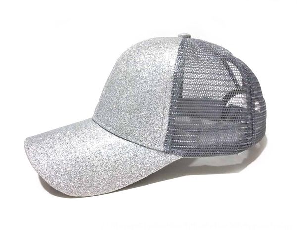 

sequins ponytail baseball cap baseball cap sun outdoor sun hat open fashion net hat, Blue;gray