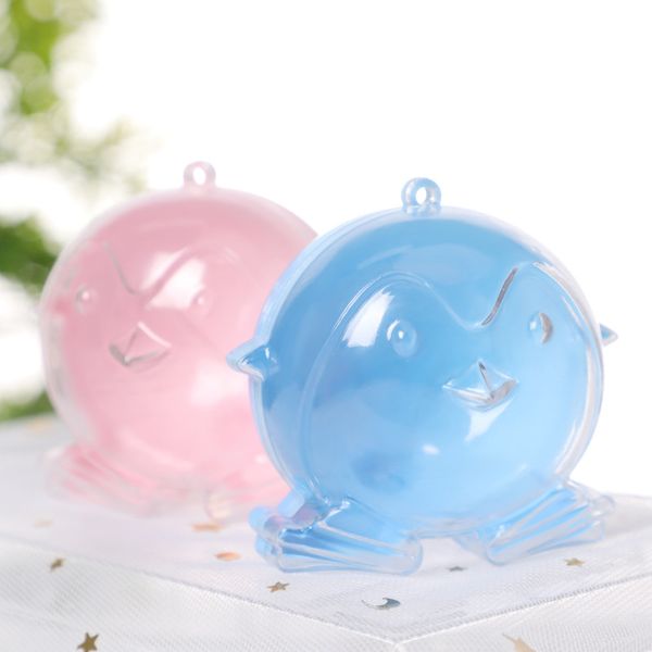 

gift wrap 12pcs/lot creative cartoon transparent plastic candy box round storage packaging