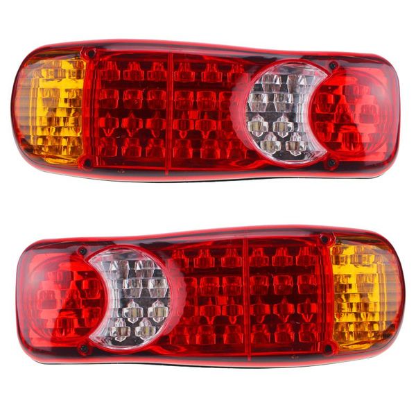 

1 pair 12v led rear tail lights lamps 5 function trailer caravan truck van 46 led