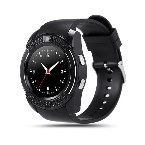 Smart Watch V8 Fascia da polso Bluetooth di buona qualità del suono con controllo della fotocamera per il monitoraggio del sonno Bracciale Smartwatch v8 con display a cerchio completo