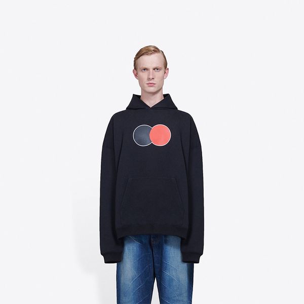 

20fw european circle logo hoodies vintage street fashion long sleeve comfort men women couple hooded oversized sweater hfxhwy141, Black