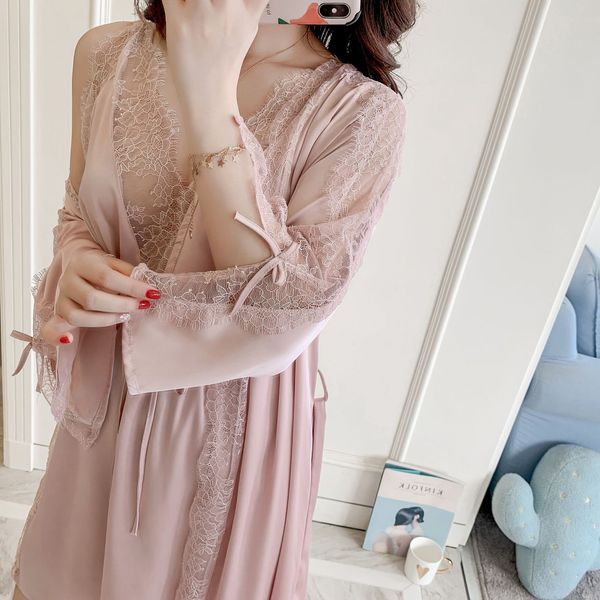 

vn3tk весна и лето sling пижамы нового сексуальная подвязка nightgown двухсекционного атласный шифон дома носить удобные дышащие тонкие пижа, Blue;red