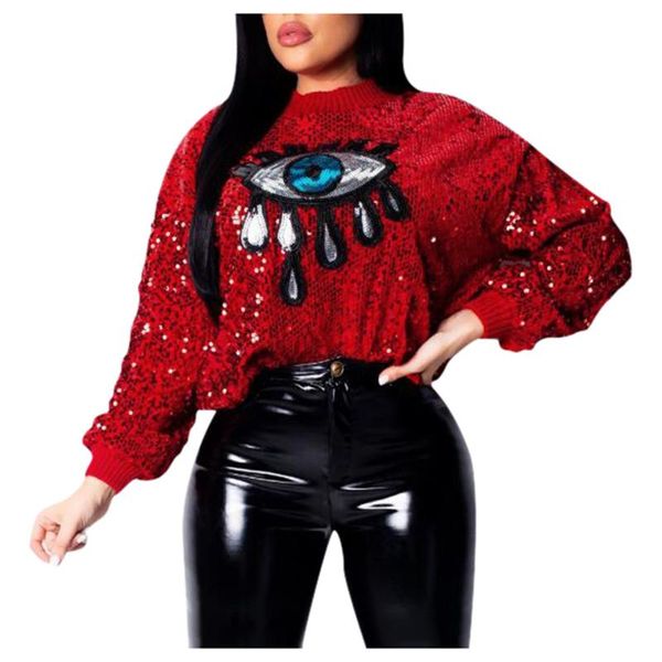 

3d print women's sweatshirt women's fashion casual cartoon pattern sequin sweater funny casual for women sweetshirts 2020, Black