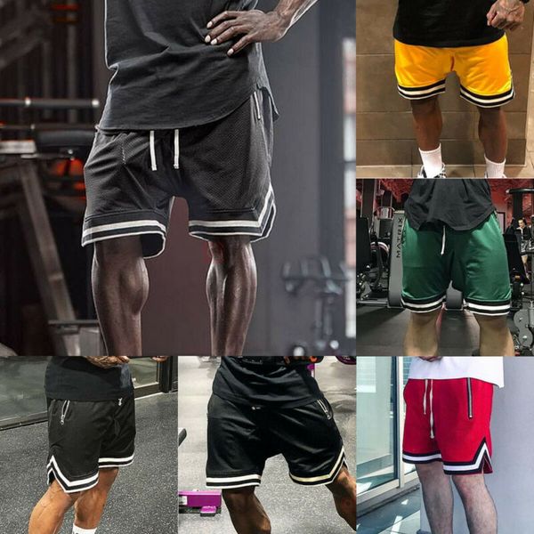 

men jogging running sports shorts breathable gym training fitness pants uk stock, White;black