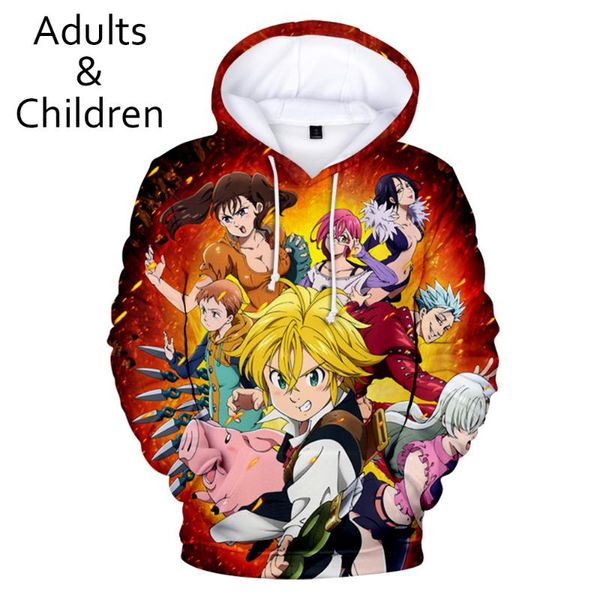 

подходит 3d семь толстовки мужчины женщины толстовки мода осень дети hoodie 3d семь пуловеры, Black