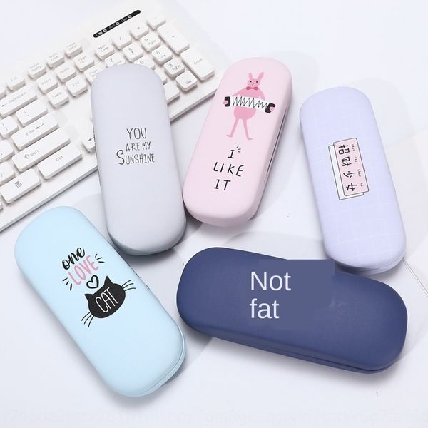 

creative hipster cartoon case case storage network language anti-pressure box pu myopia glasses student frame sun glasses storage box, Blue