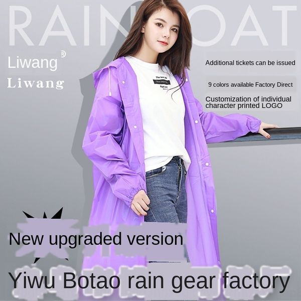 

li wang travel rubber band outdoor hiking non-disposable eva cuff rubber band thickened poncho raincoat, Red;brown