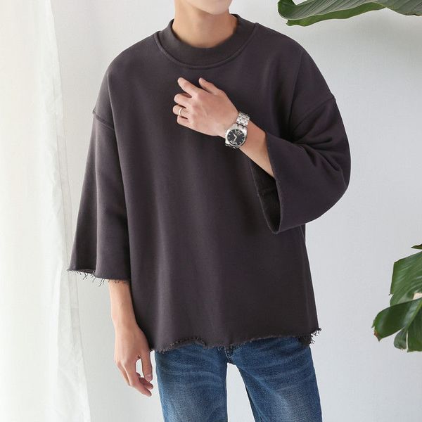 

Hot Hip Hop Shinee Clothes Plain Rock Oversized T Shirt Men Japanese Streetwear Swag Punk Bat Sleeve Men T-shirt Dropshipping, White;black