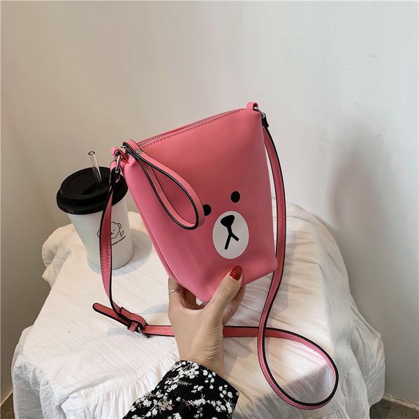 

b1sqc 2020 new fashion internet red bear children's parent-child chain single mobile phone shoulder slant cross tie mobile phone bag wo