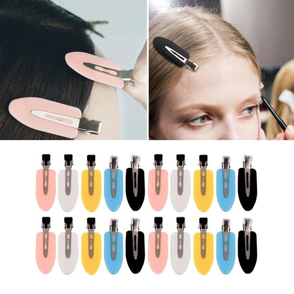 

no bend hair clips, curl pin clips, no crease hair clips for makeup application and hair styling (white pink yellow blue black, Brown