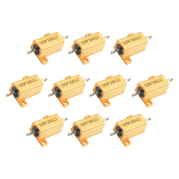 

10pcs aluminium clad power wirewound resistors shell resistor 10w 300 ohm