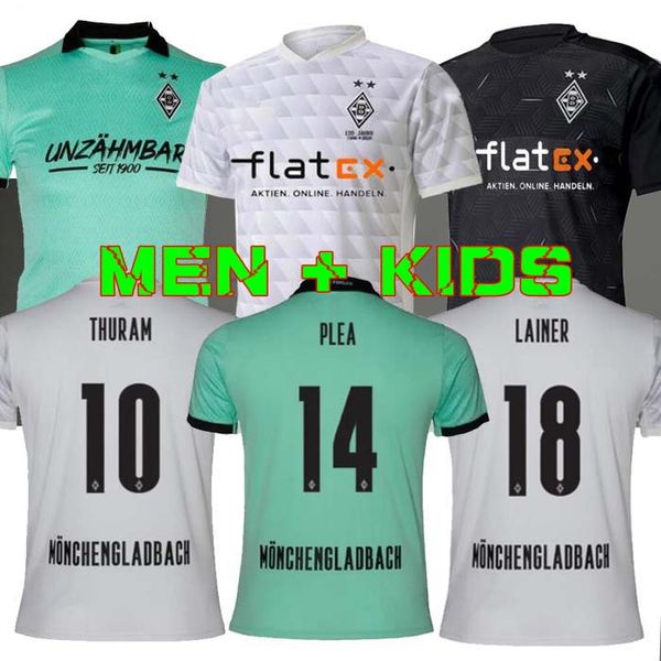 

men kids 20 21 mÃ¶nchengladbach soccer jersey120th anniversary gladbach 2020 2021 monchengladbach thuram lainer plea borussia football shirt, Black;yellow