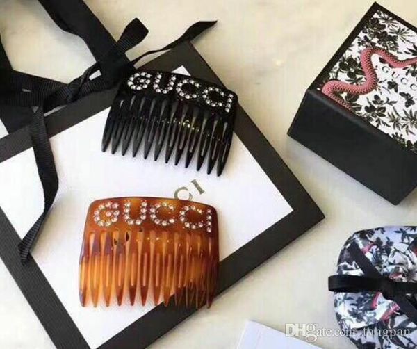 

2019letter hair clip women rhinestone letter barrettes black brown fashion hair accessories with stamp high quality, Gray