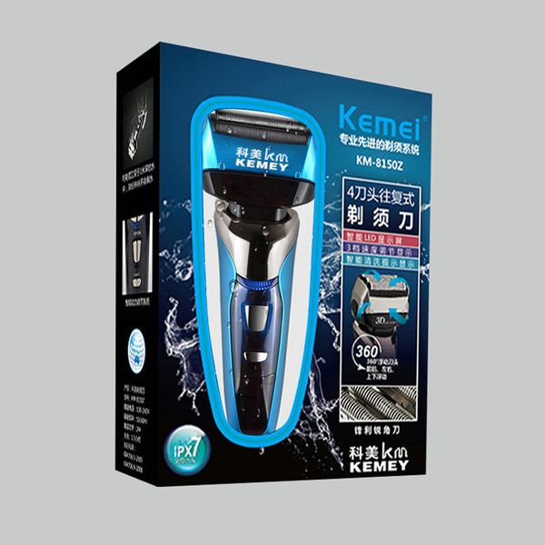 

2016 kemei 8150 rechargeable electric shaver 3d floating four blade shaving electronic razor face care mens beard shaving machine wmtbg