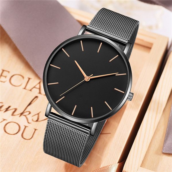 

men watch watches simple metal hour reloj quartz watch montre mesh stainless steel erkek kol saati masculino clock new, Slivery;brown