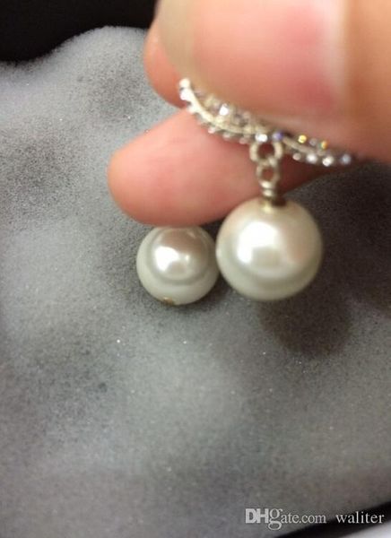 

newfashion earrings drop women pearl earrings accessories jewelry bead earrings with flannel bags for gift, Silver