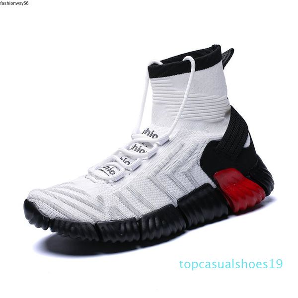 

sock shoes men 2020 breathable high light black red shoes cansual non slip soft running shoe for man tenis masculino adulto t19