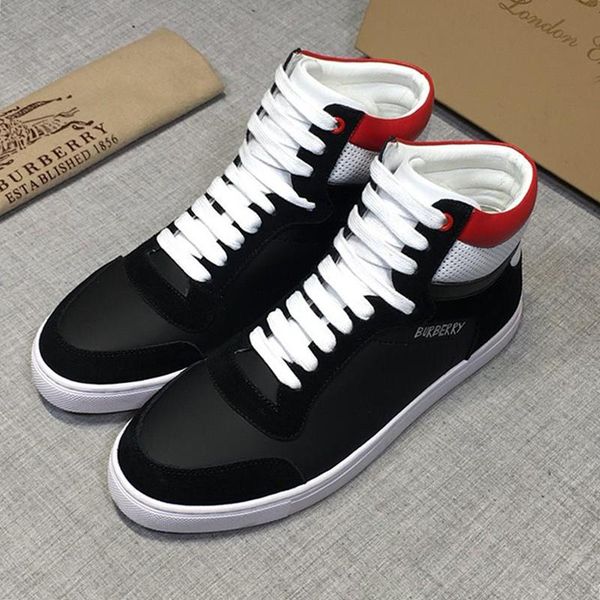 

new arrival men 's luxury boots sports breathable shoes high lace -up plus size sneakers men shoes zapatos de hombre, Black