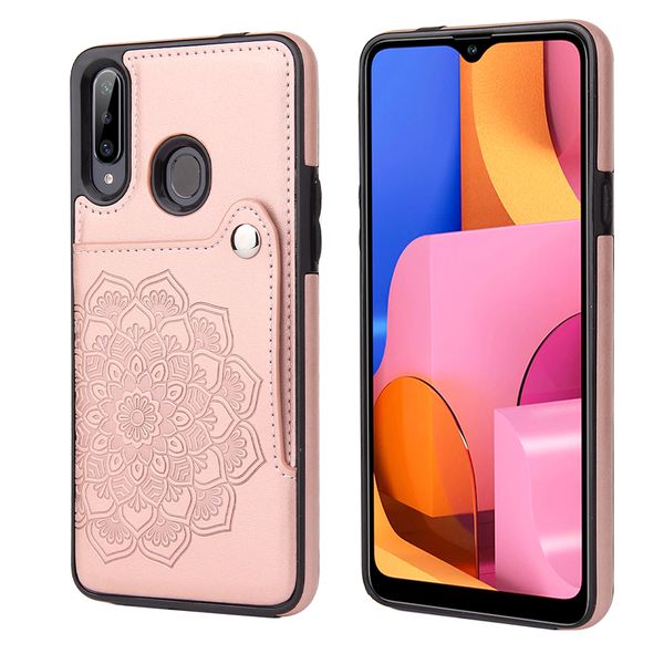 

luxury designer leather phone back cover for samsung a20s with card case for samsung