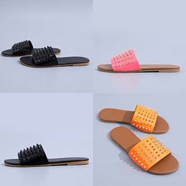 

star summer slippers med eels party mules soes ladies 2020 new womens dener sandals fasion soes female coe pu ladies slippers c27#364, Black