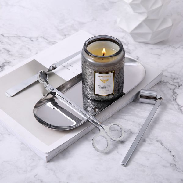

medium embossed glass creative fragrance candle smokeless handmade soybean wax aromatherapy candle gift box custom home decoration