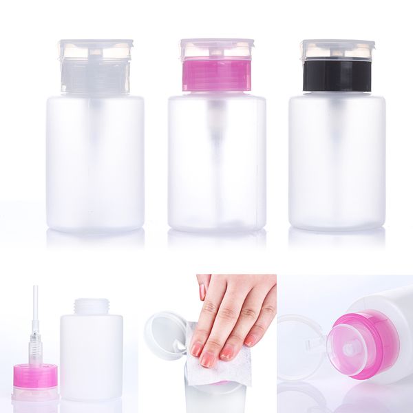 

150ml clear empty nail bottle container pump dispenser cleanser flip polish remover liquid nail art bottle tool