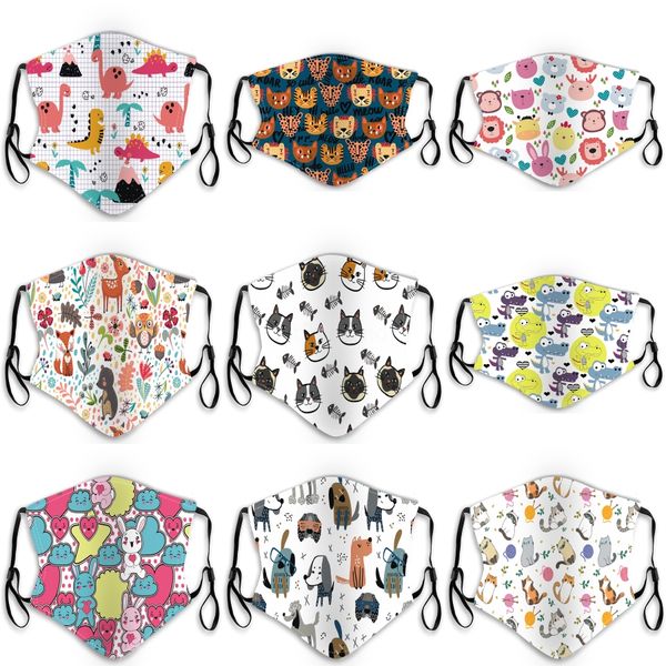 

2020 kids anti-pollution masks boy girl cartoon mouth face masks kids anti-dust breathable earloop cotton mask#960