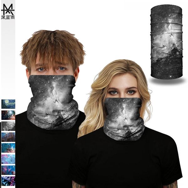 

starry sky printing mask handkerchief outdoor dust-proof face towel cornice hat carnival scarf handkerchief scarf scarf, Black