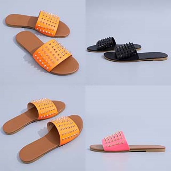 

new arrival women summer flip flops sandals genuine leater dener flat slippers l letter open-toed flip-flops sandals size 35-41 wit#601#673, Black